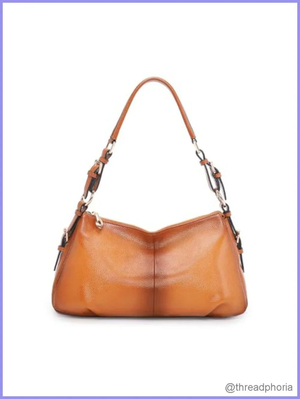 Vintage Leather Hobo Bag with Adjustable Handle Shoulder Purse